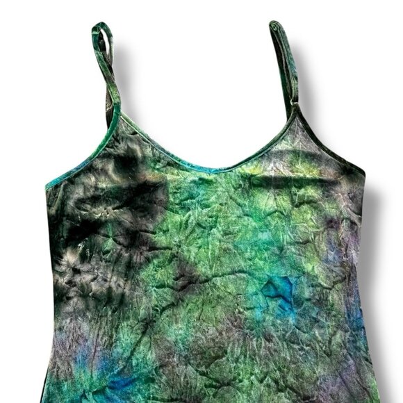 Vintage Y2K Express Tricot Velvet Slip Maxi Dress TieDye Fairy Boho Hippie Small - Picture 3 of 7